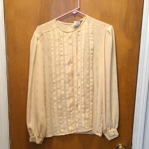 Chic Beige Blouse with Pleated Front
